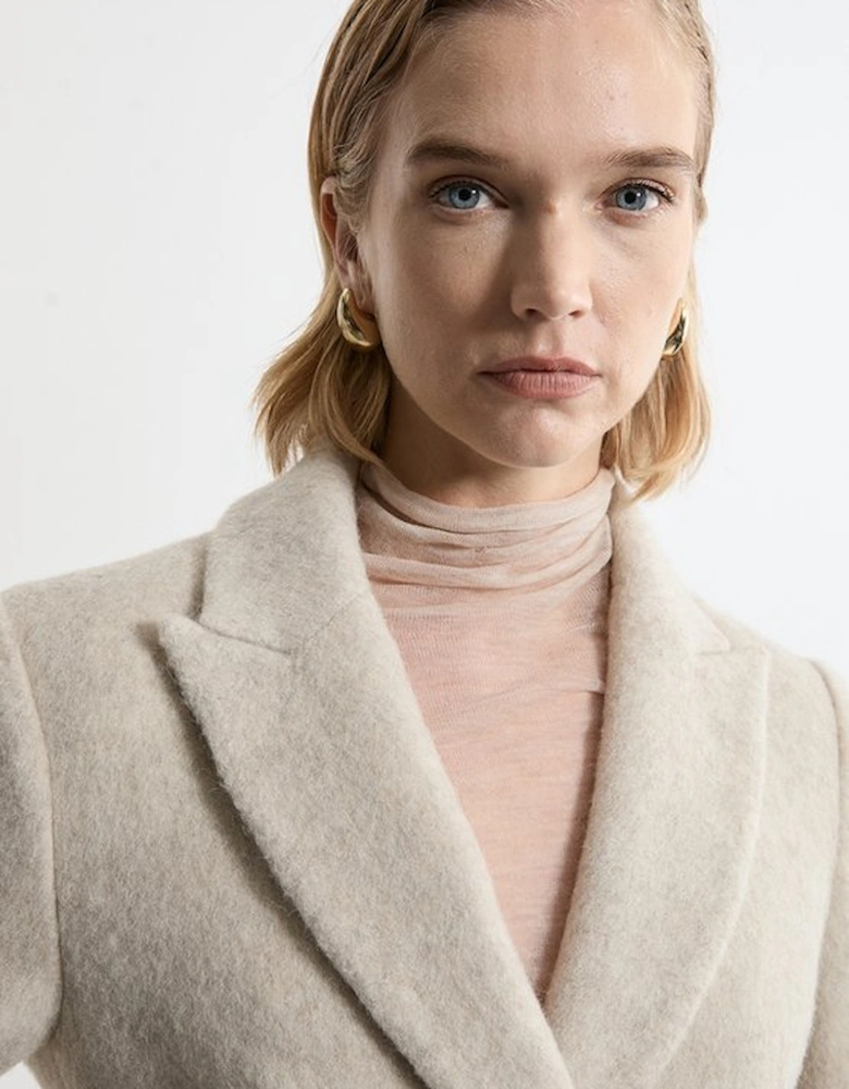 Premium Italian Manteco Wool Single Breasted Belted Tailored Maxi Coat