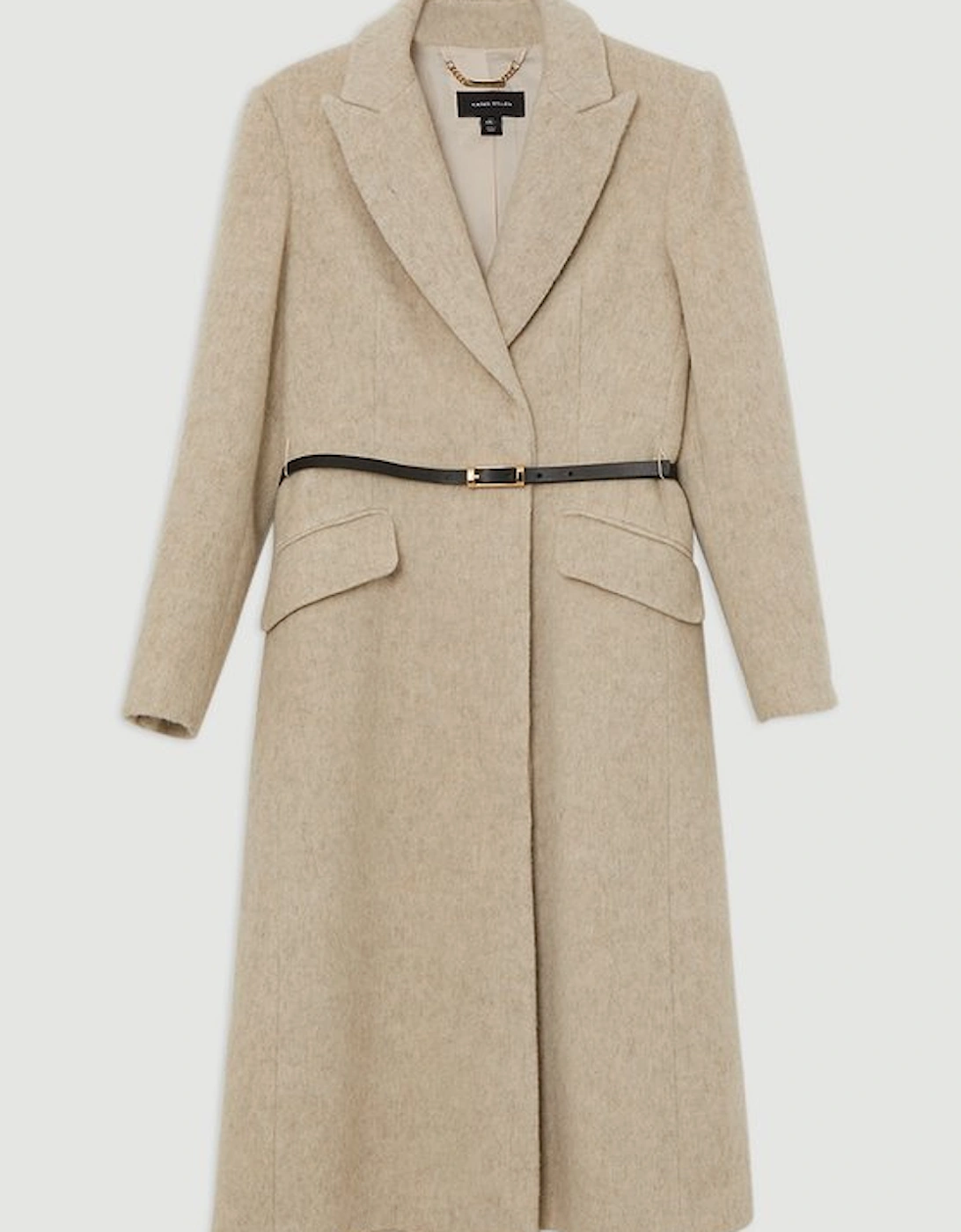 Premium Italian Manteco Wool Single Breasted Belted Tailored Maxi Coat