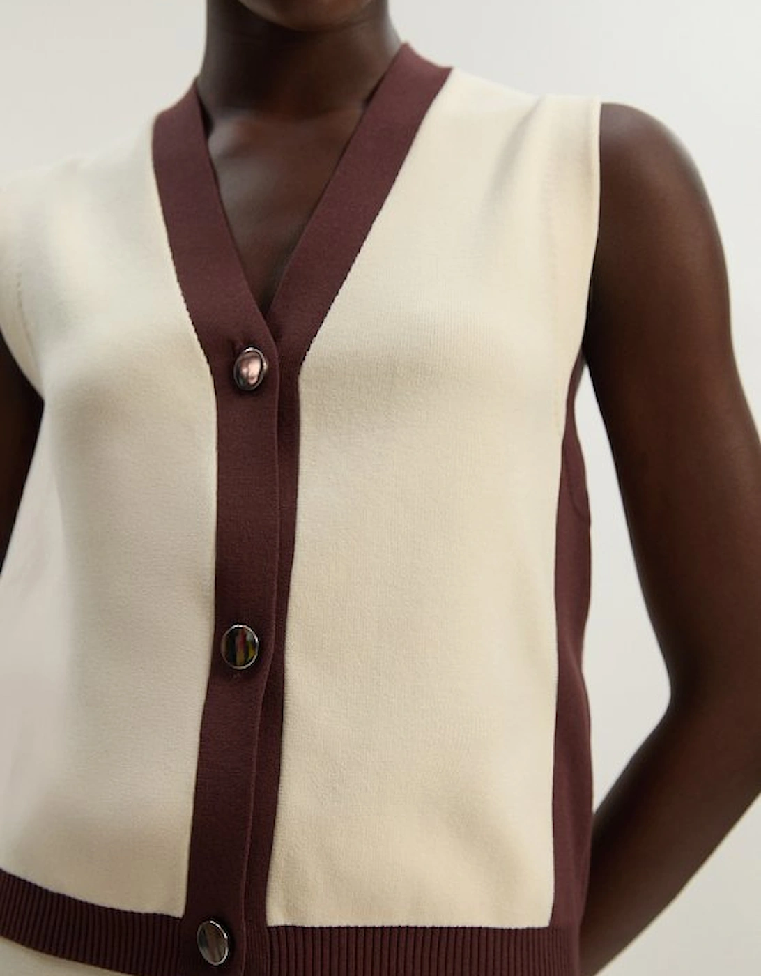 Colour Block Knitted Waistcoat