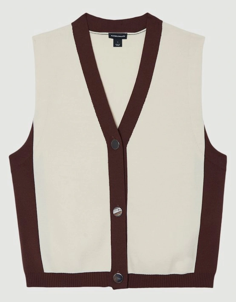 Colour Block Knitted Waistcoat