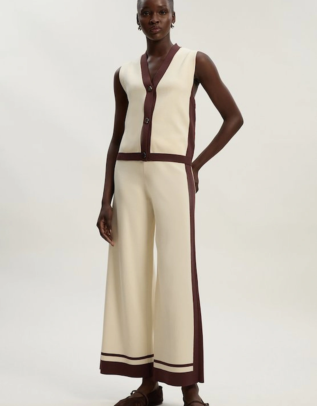 Colour Block Knitted Waistcoat