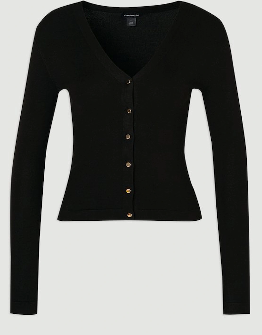 Viscose Blend Knitted Button Detail Cardigan