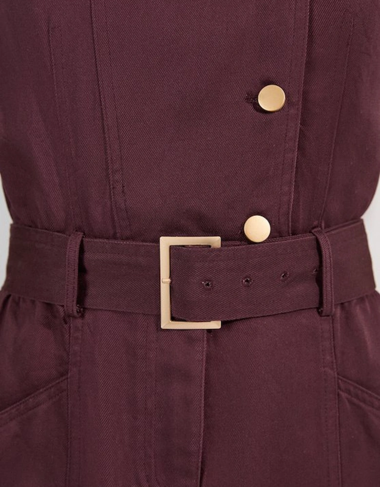 Petite Soft Twill Relaxed Midi Dress