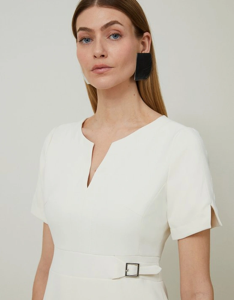 Tall Tailored Military Pleat Short Sleeve Mini Dress