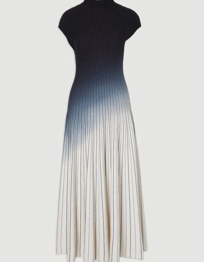 Dip Dye Detail Knitted Maxi Dress