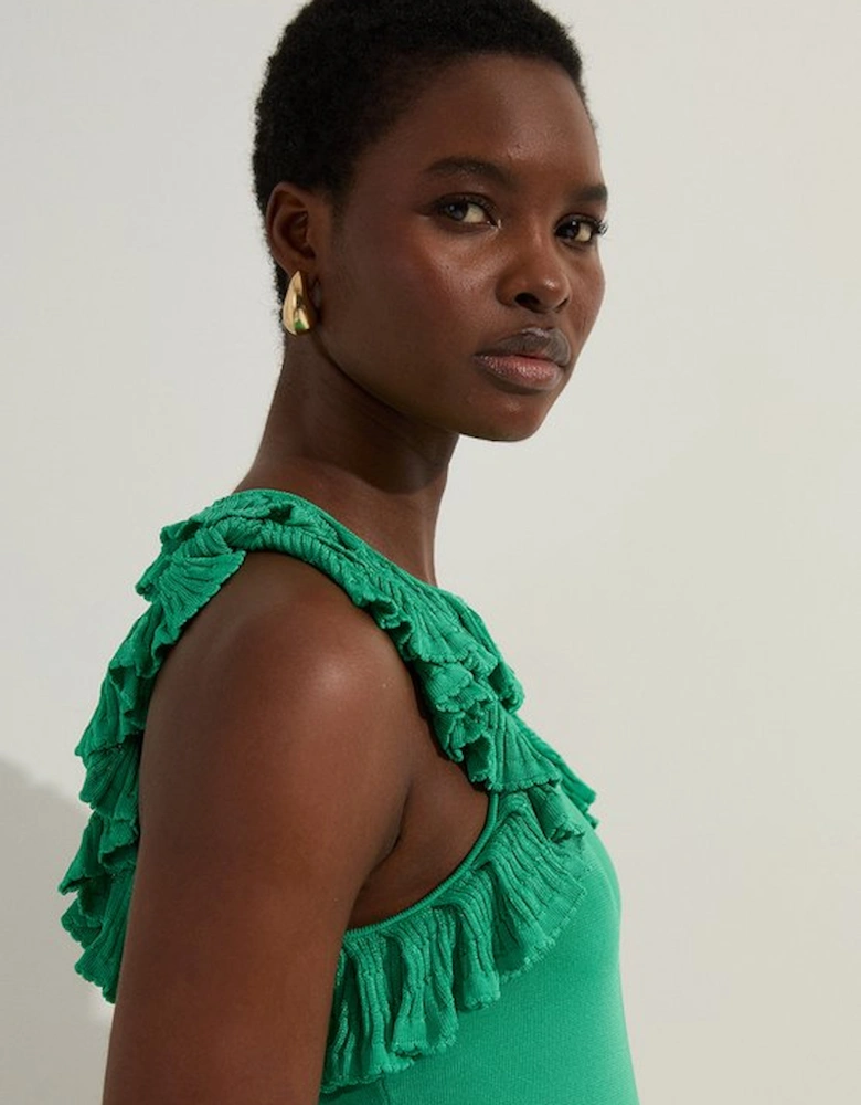 Ruffle Trim Knitted Top