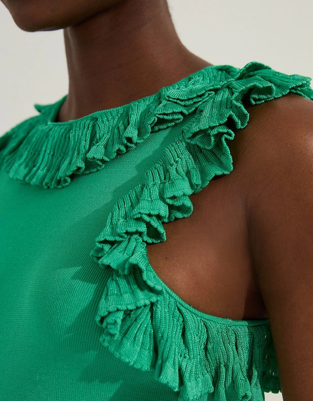 Ruffle Trim Knitted Top