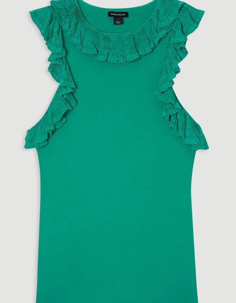 Ruffle Trim Knitted Top