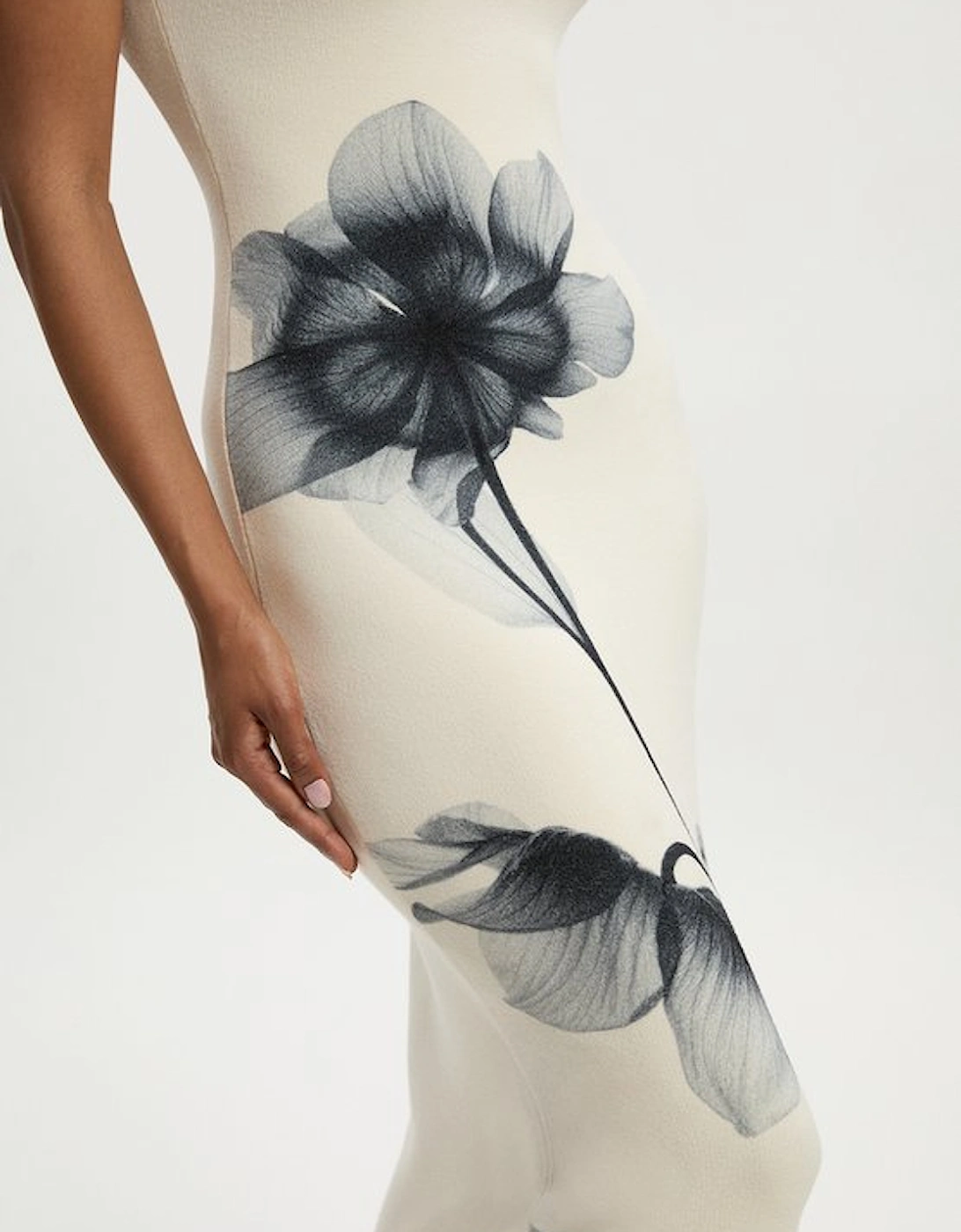 Placement Photographic Print Knitted Maxi Dress