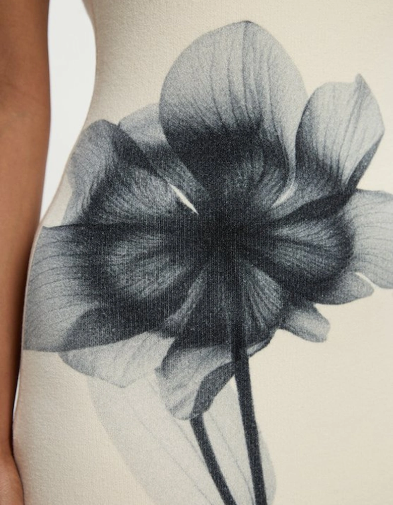Placement Photographic Print Knitted Maxi Dress