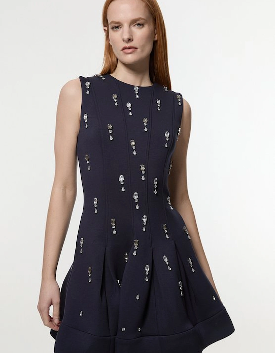 Crystal Embellished Premium Scuba Jersey Mini Dress, 5 of 4