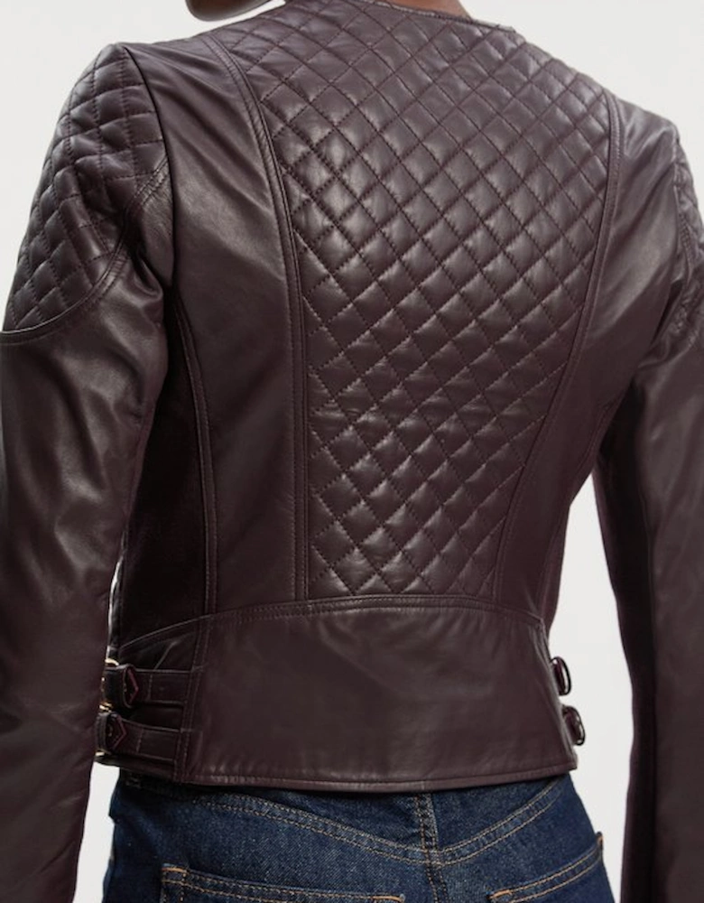 Leather Quilted Biker Jacket