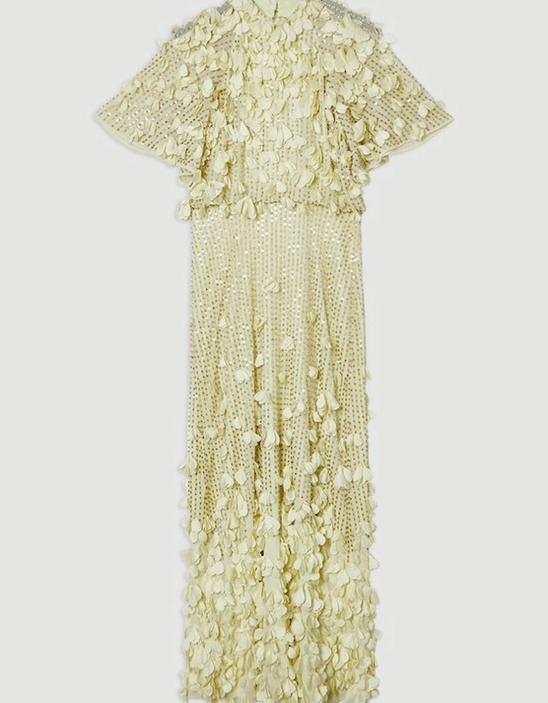 Crystal Applique Angel Sleeve Woven Maxi Dress