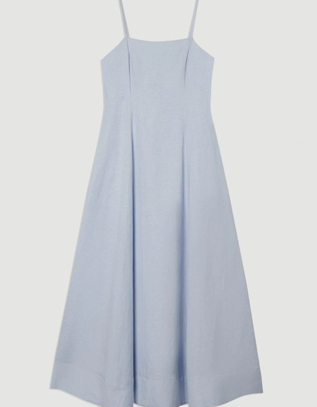 Viscose Linen Woven Maxi Prom Dress