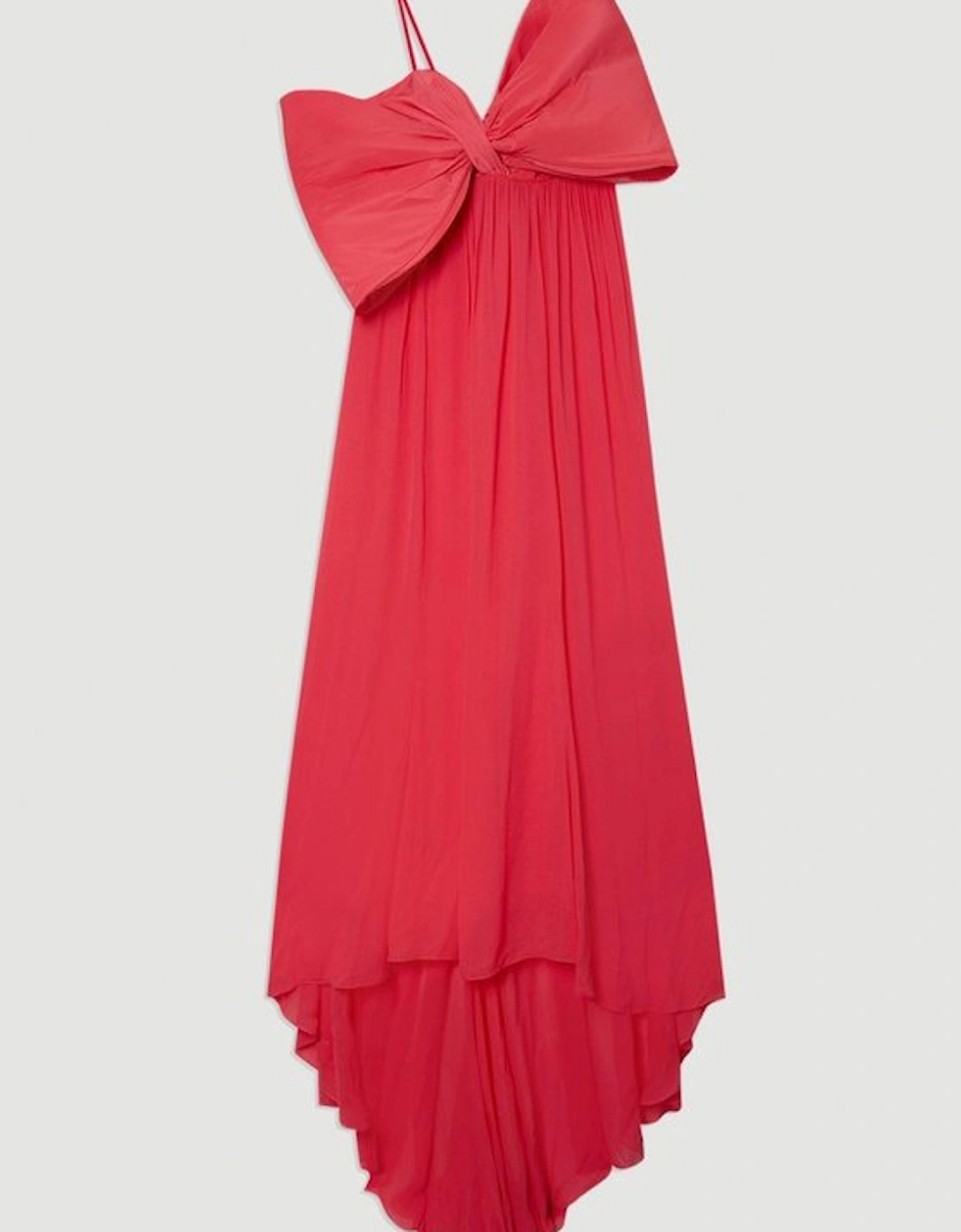 Taffeta Bow Detail Woven Maxi Dress