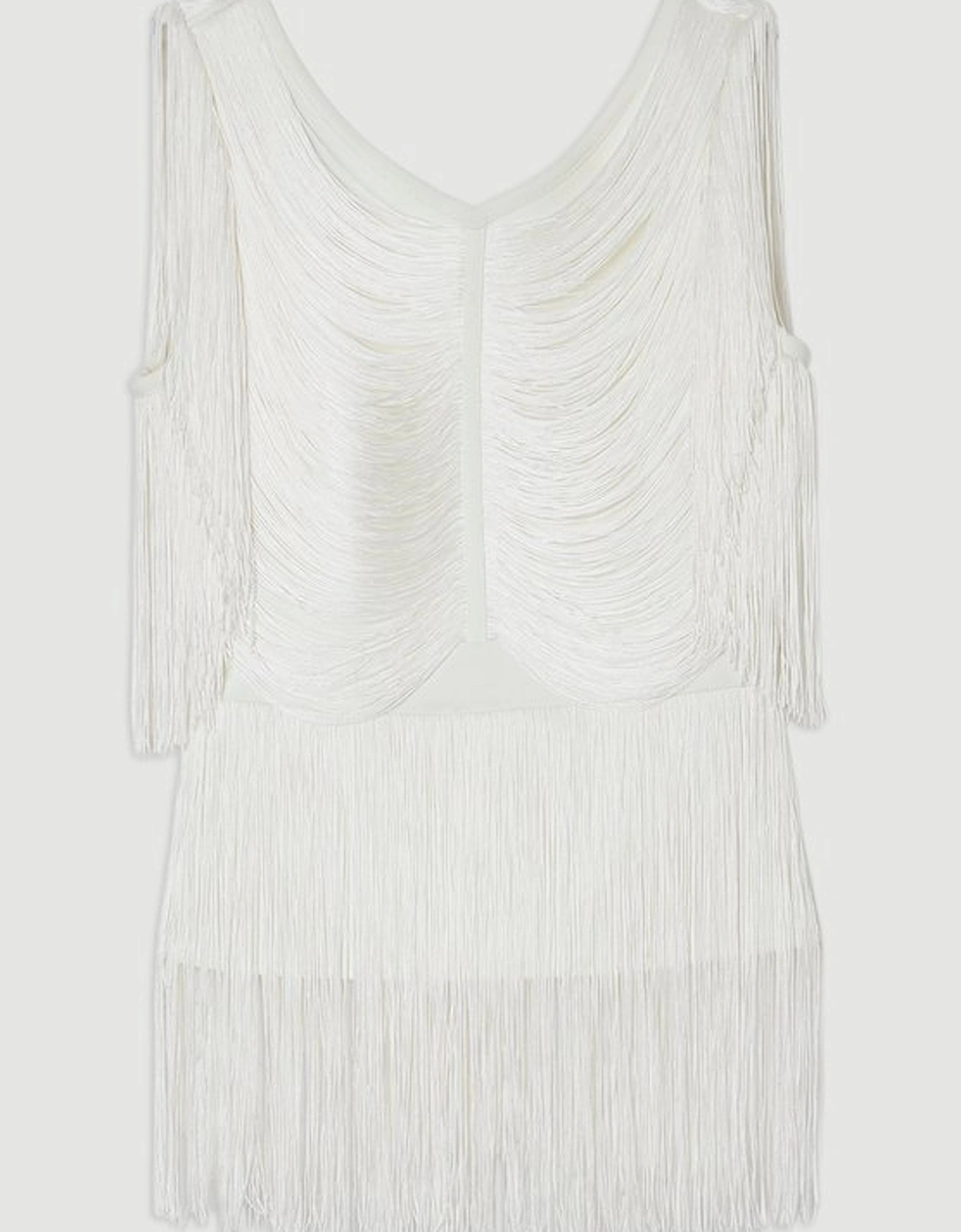 Draped Fringe Knitted Top