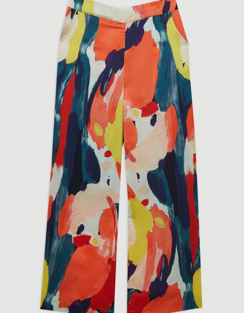 Satin Wide Leg Woven Trouser