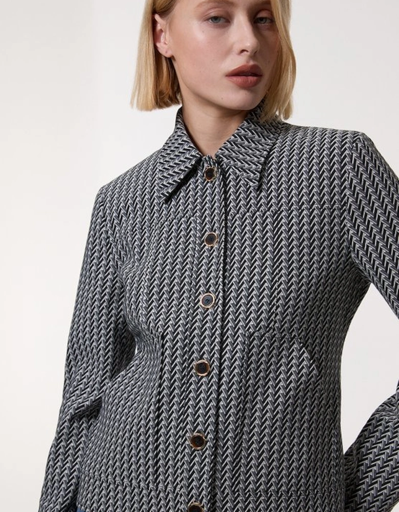 Jacquard Single Breasted Tailored Blazer