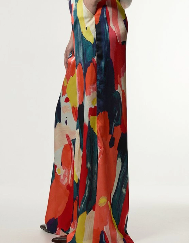 Satin Wide Leg Woven Trouser