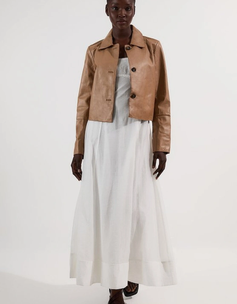 Leather Collared Jacket