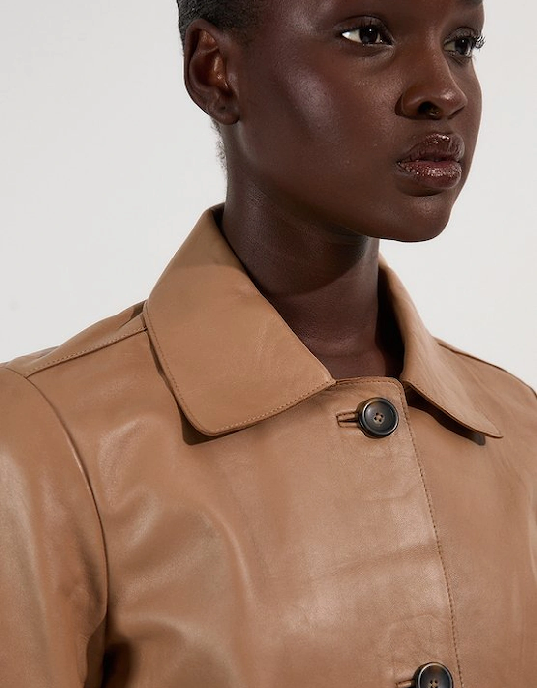 Leather Collared Jacket