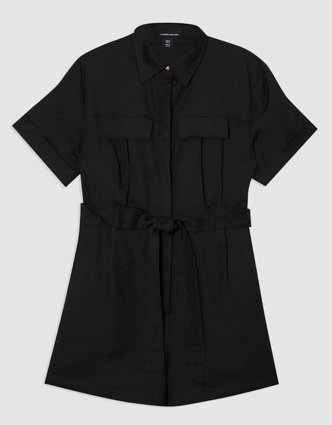 Viscose Linen Woven Belted Playsuit