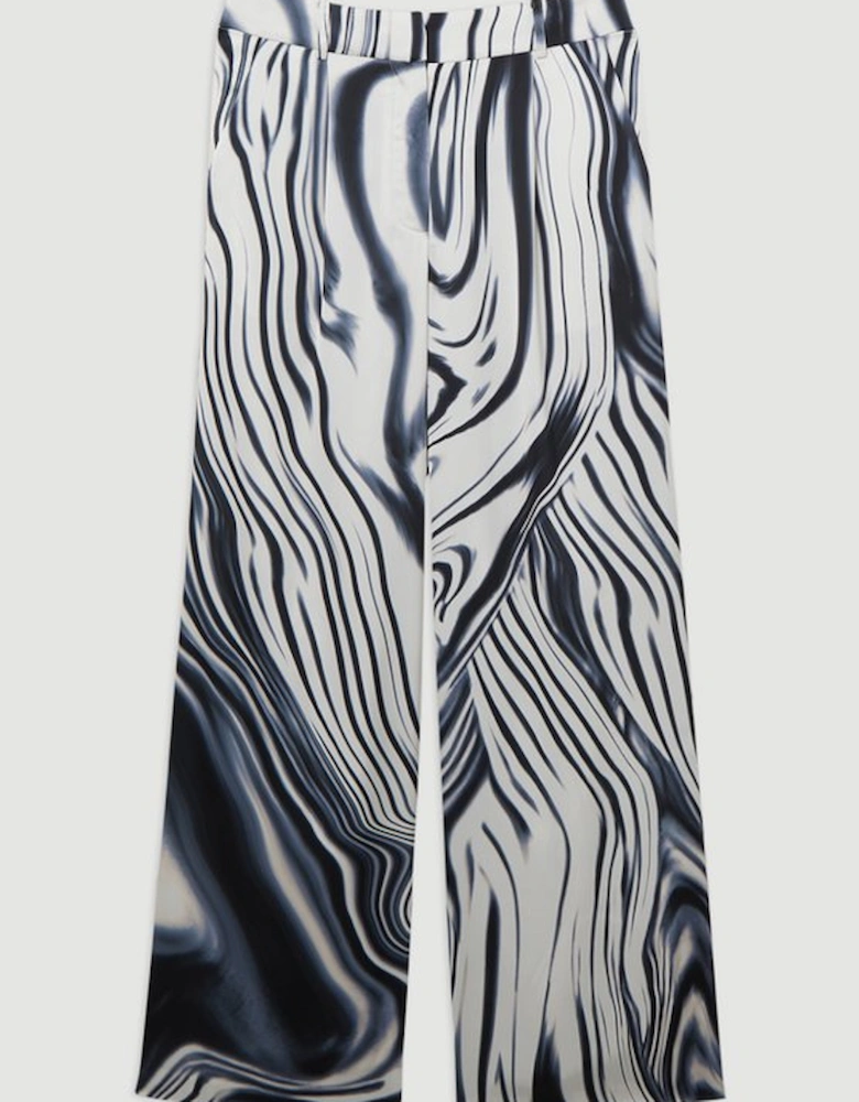 Tall Graduated Stripe Viscose Satin High Waist Trouser
