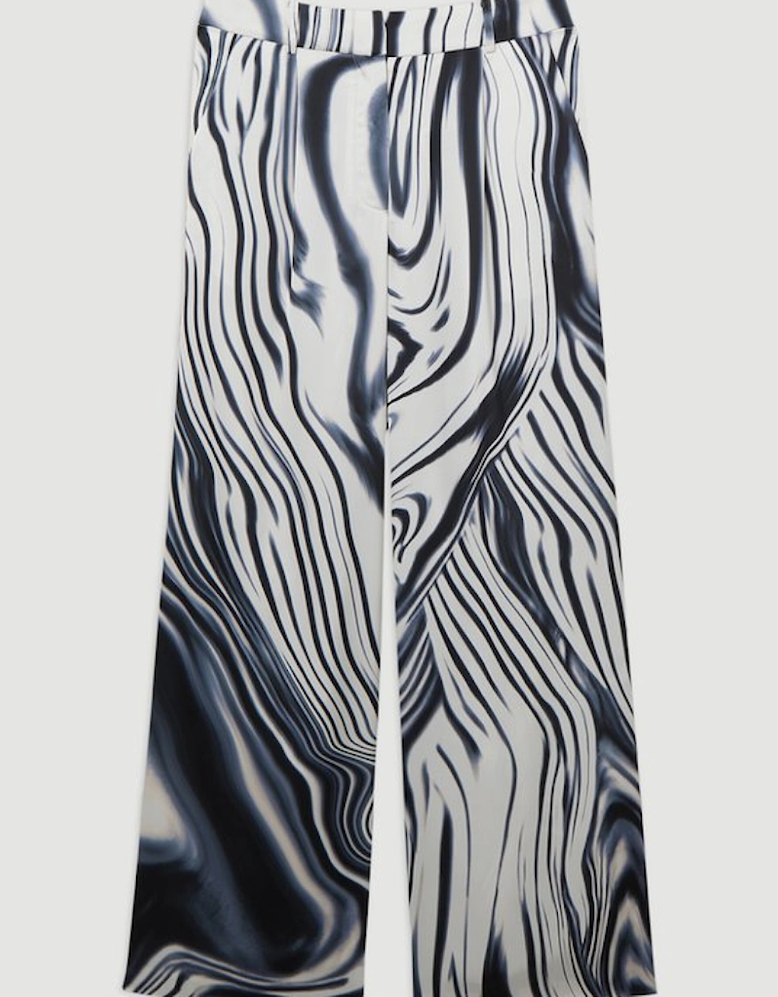 Tall Graduated Stripe Viscose Satin High Waist Trouser