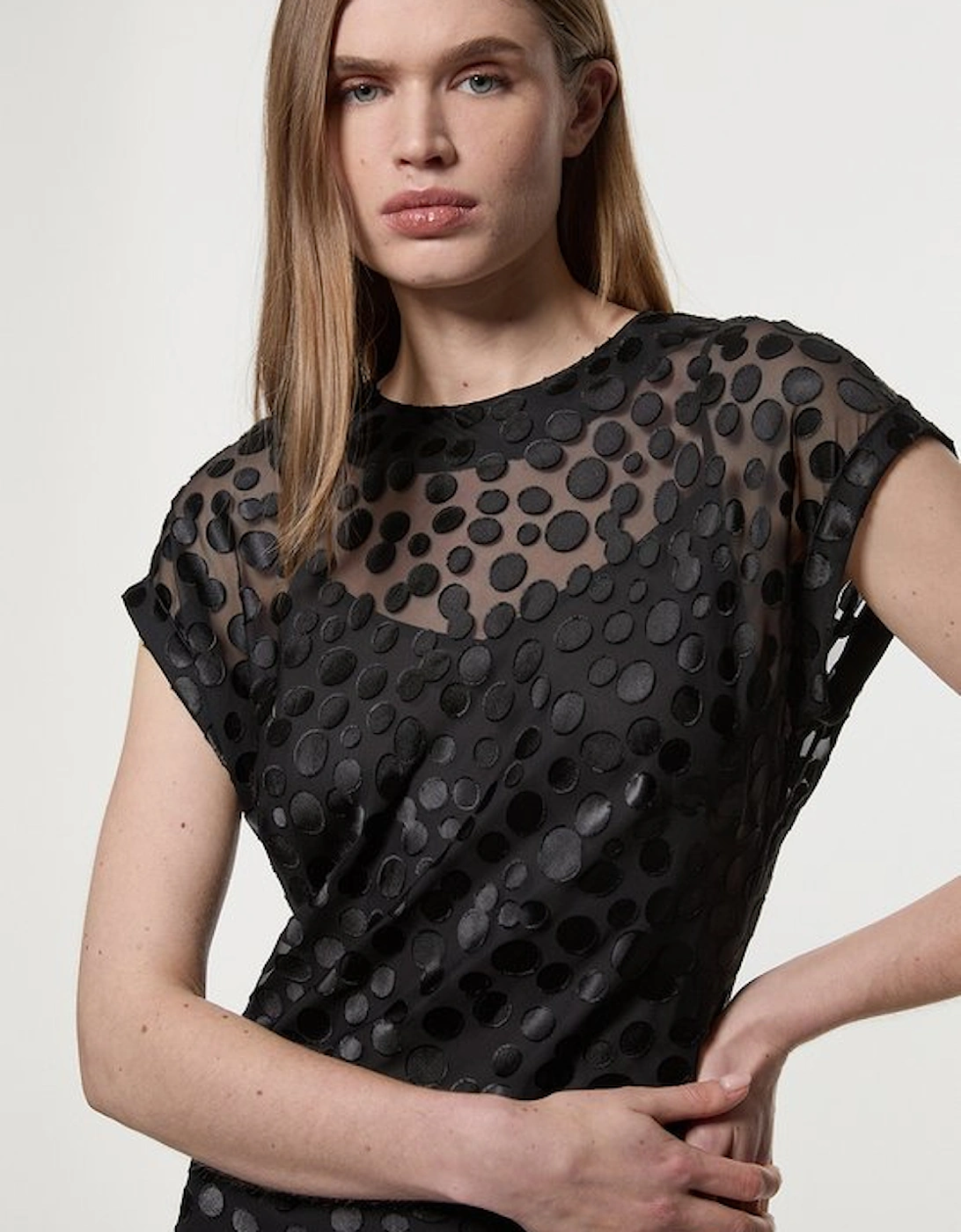 Polka Dot Devore Bias Cut Maxi Dress, 5 of 4