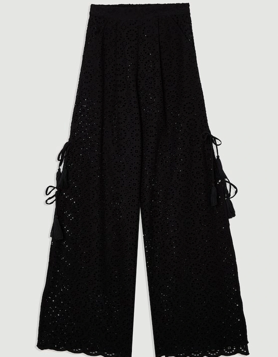 Beach Woven Broderie Split Leg Trouser