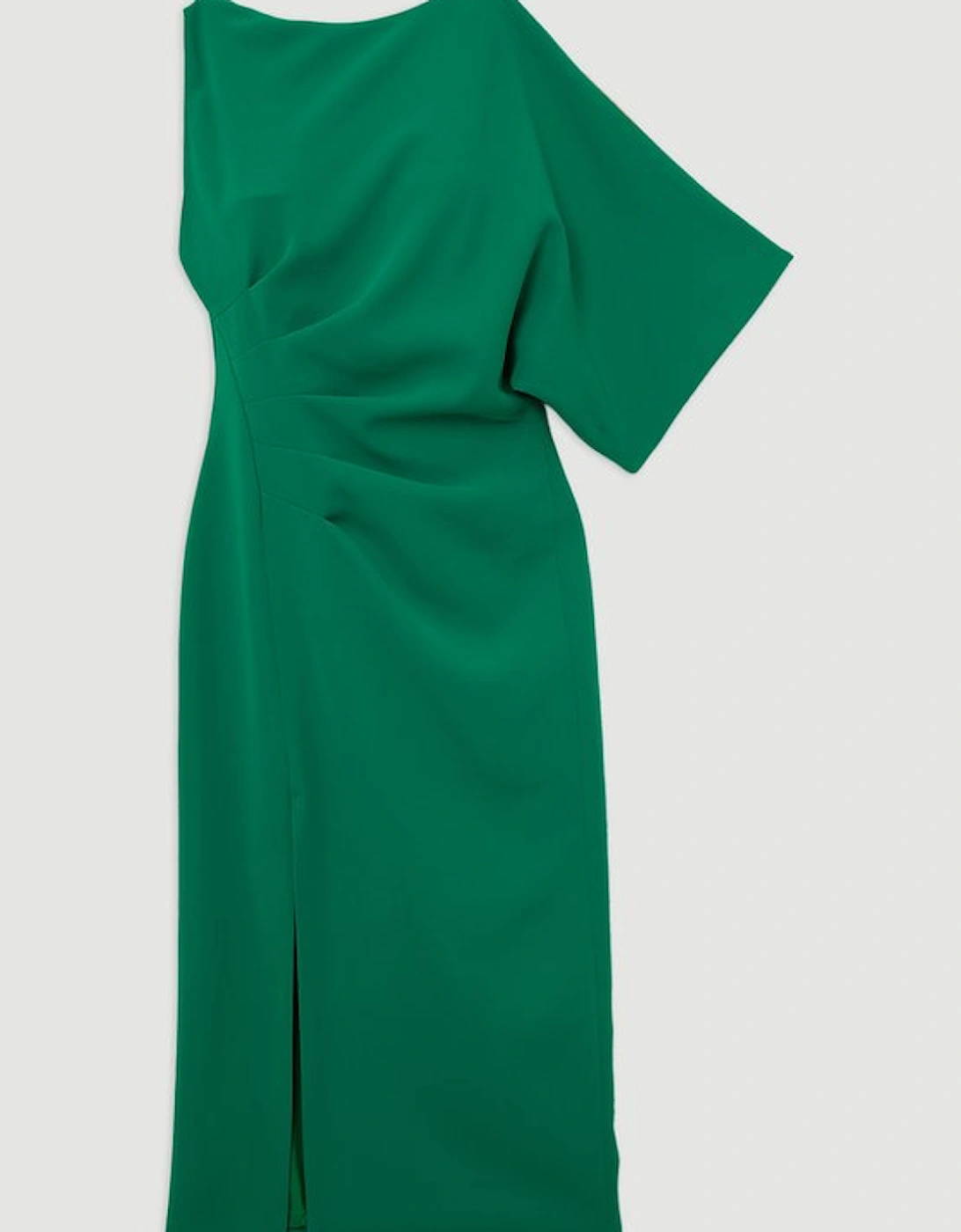 Petite Fluid Tailored Asymmetric Sleeve Maxi Dress
