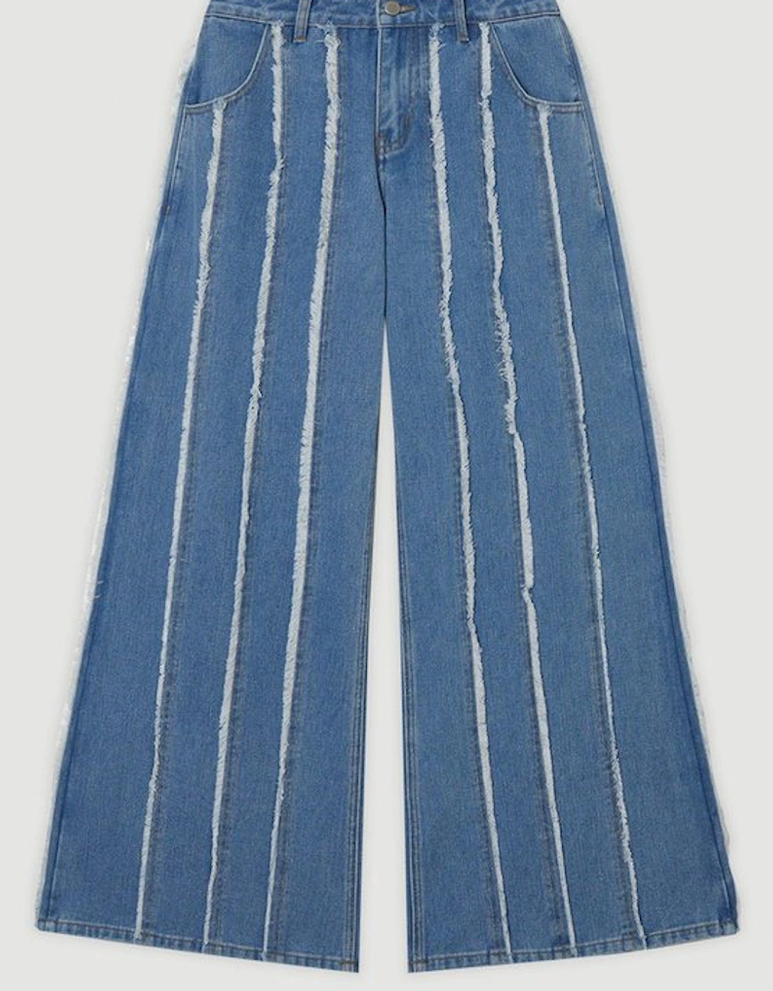 Denim Tassel Detail Wide Leg Jeans