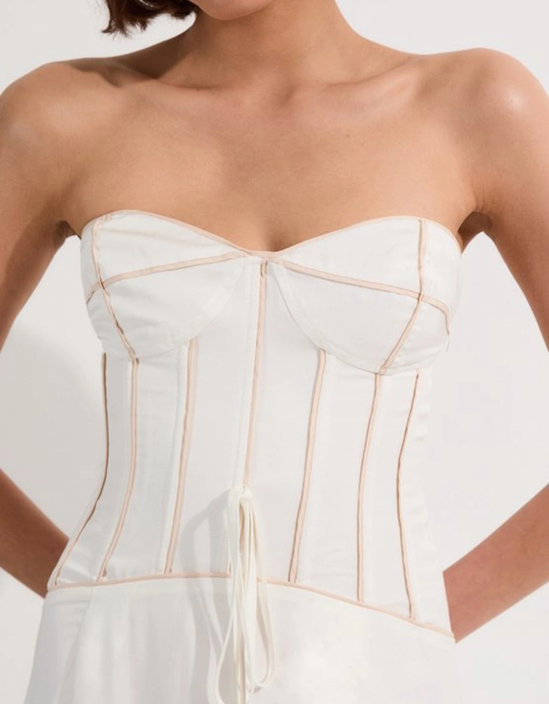Petite Viscose Linen Corset Prom Dress