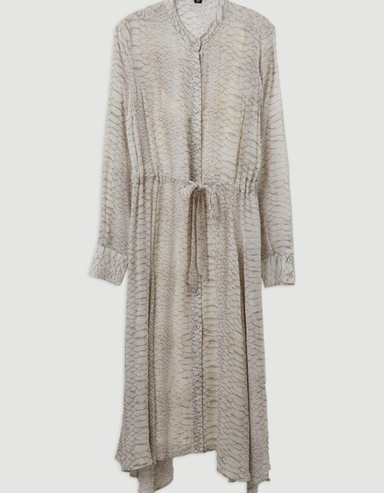 Animal Print Viscose Georgette Woven Midi Dress