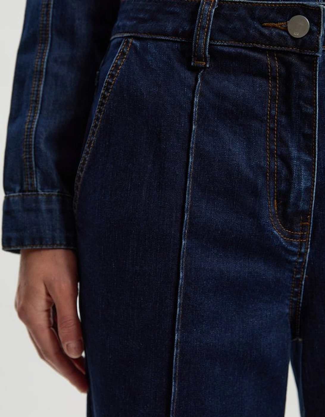 Denim Seam Front Straight Leg Jean