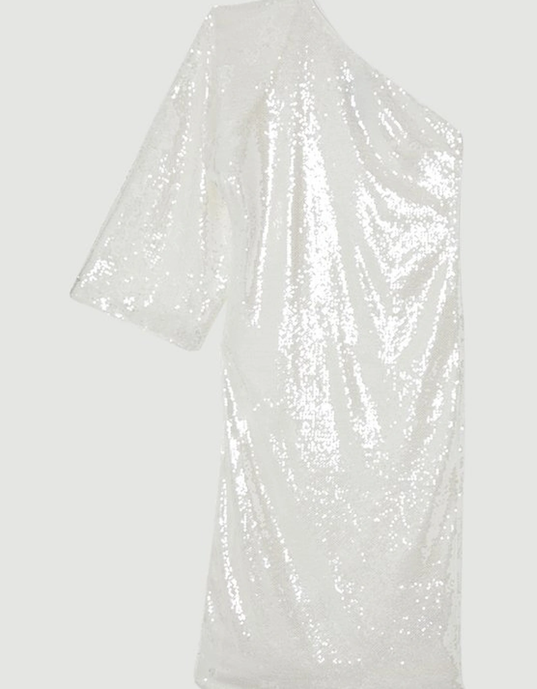 Liquid Shine One Shoulder Woven Sequin Dress