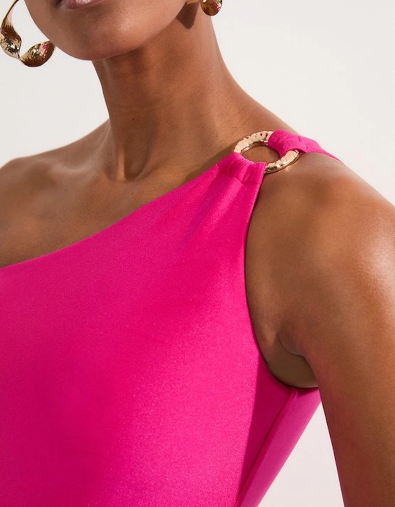 One Shoulder Cut Out Swimsuit