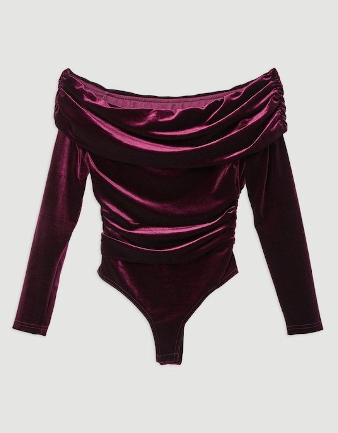 Jersey Off The Shoulder Velvet Bodysuit