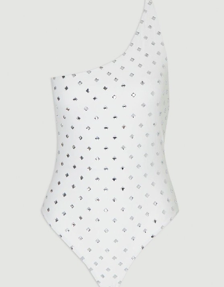 Stud One Shoulder Swimsuit
