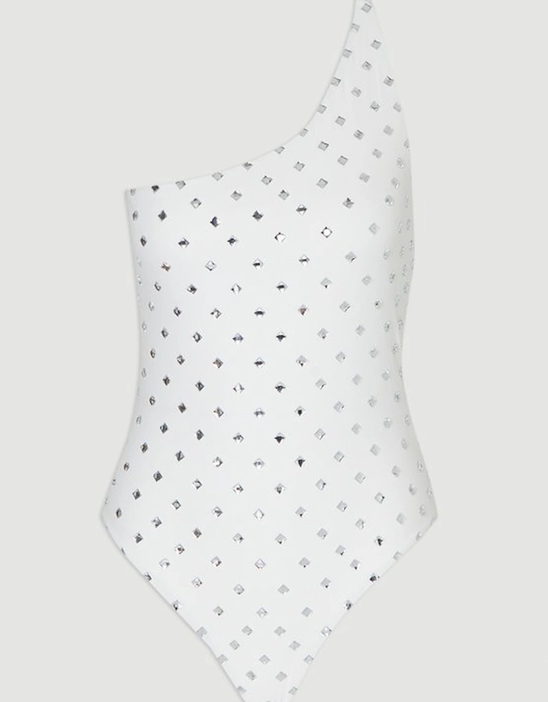 Stud One Shoulder Swimsuit