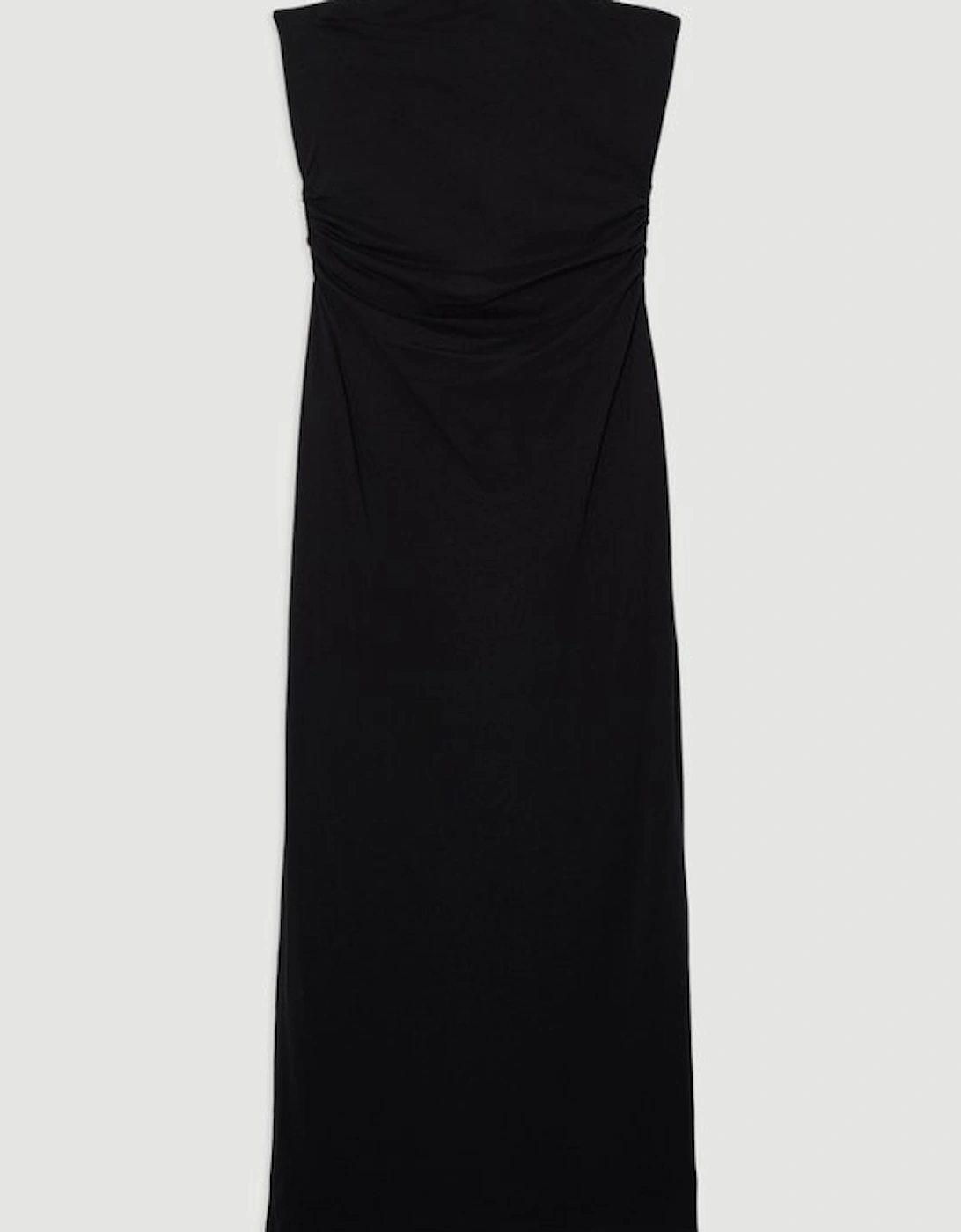 Stretch Cotton Jersey Bandeau Maxi Dress