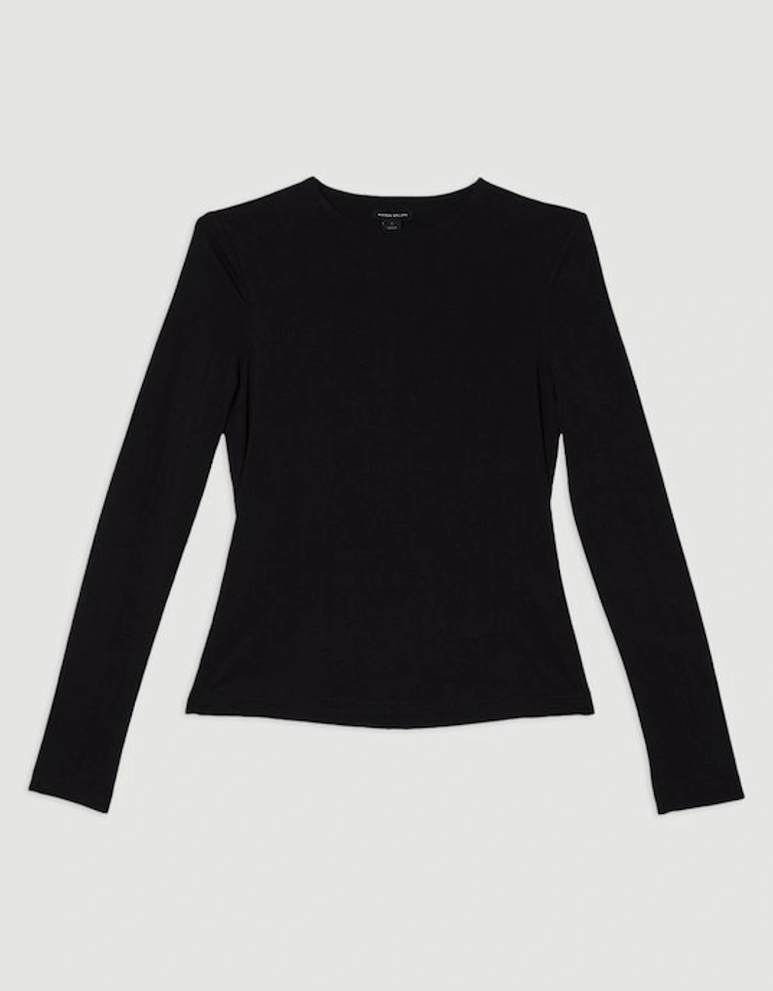 Plus Size Stretch Cotton Crew Neck Long Sleeve Top