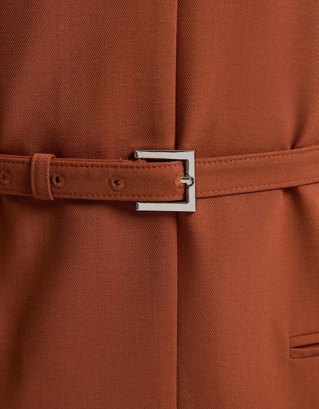 Tailored Twill Essential Sleeveless Belted Pencil Maxi Dress