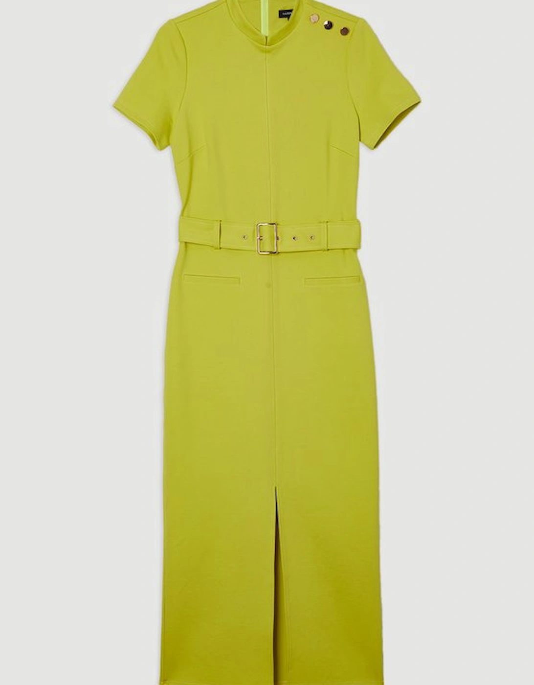 Belted Ponte Midi Dress