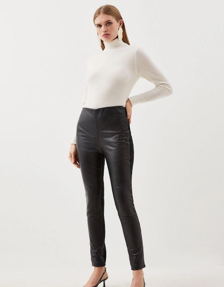 Faux Leather And Ponte Legging