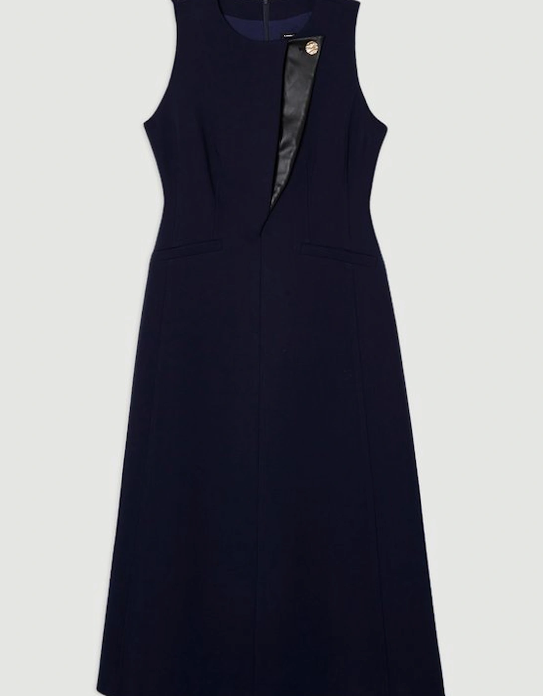 Compact Stretch Contrast Tipped Full Skirted Maxi Dress