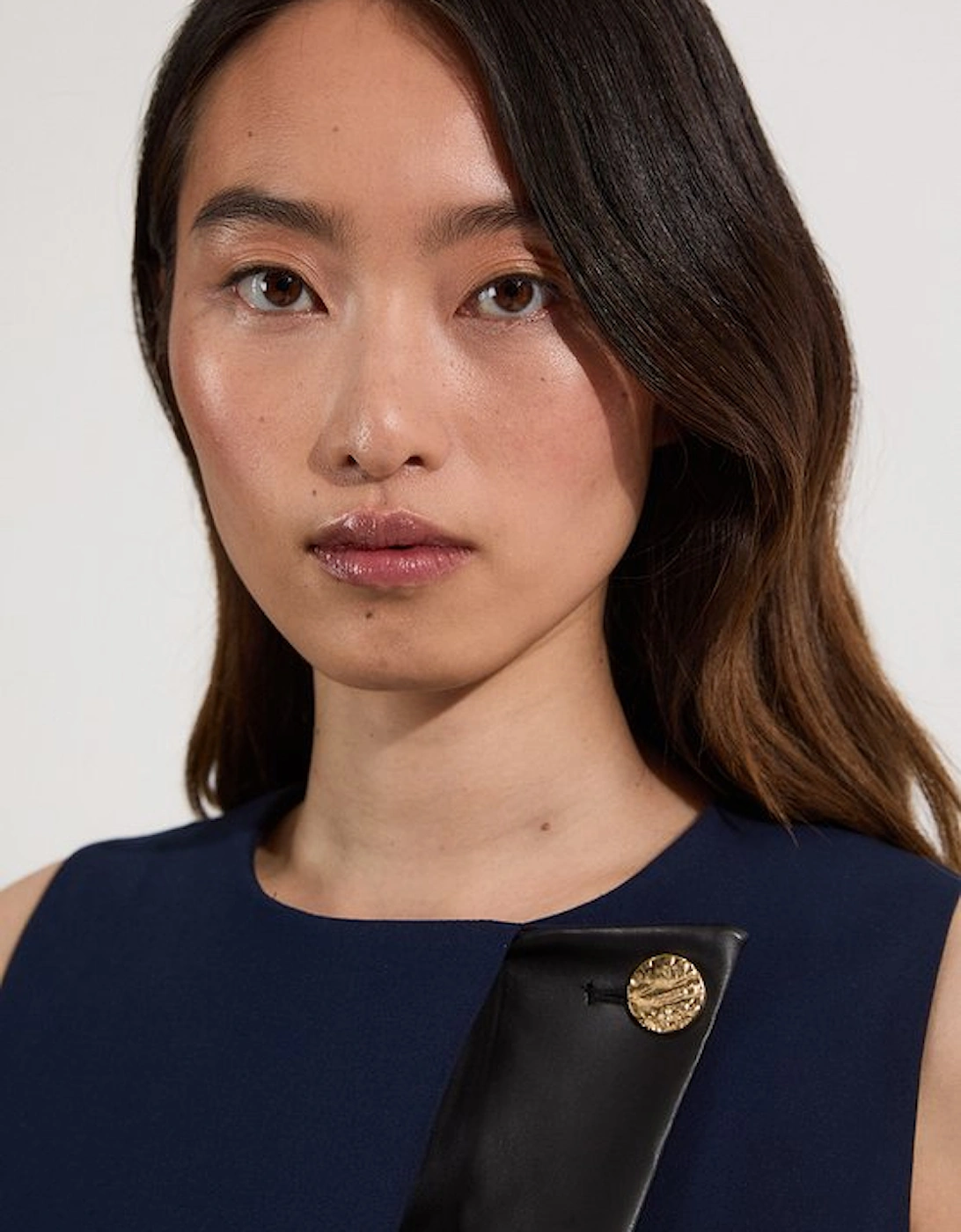 Compact Stretch Contrast Tipped Full Skirted Maxi Dress