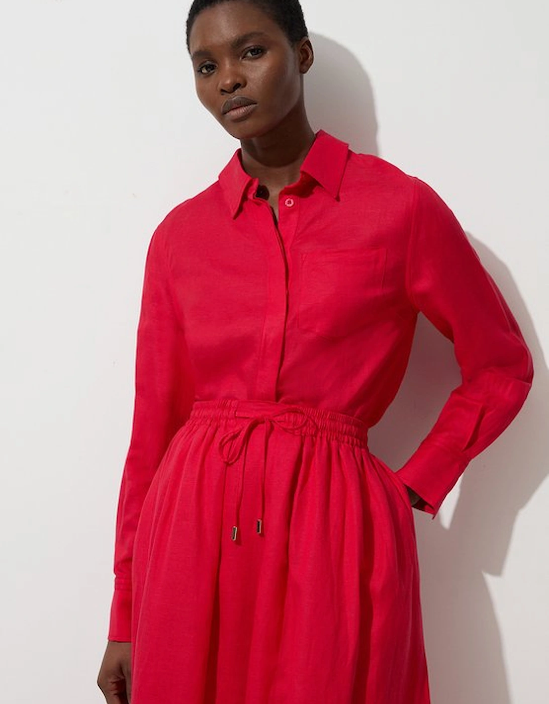 Viscose Linen Woven Long Sleeve Shirt, 5 of 4