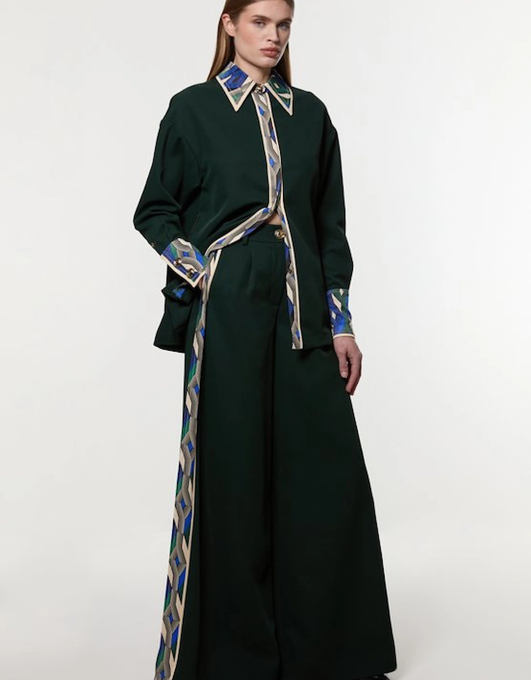 Amelia Graham Printed Viscose Satin Hight Waist Trouser, 5 of 4