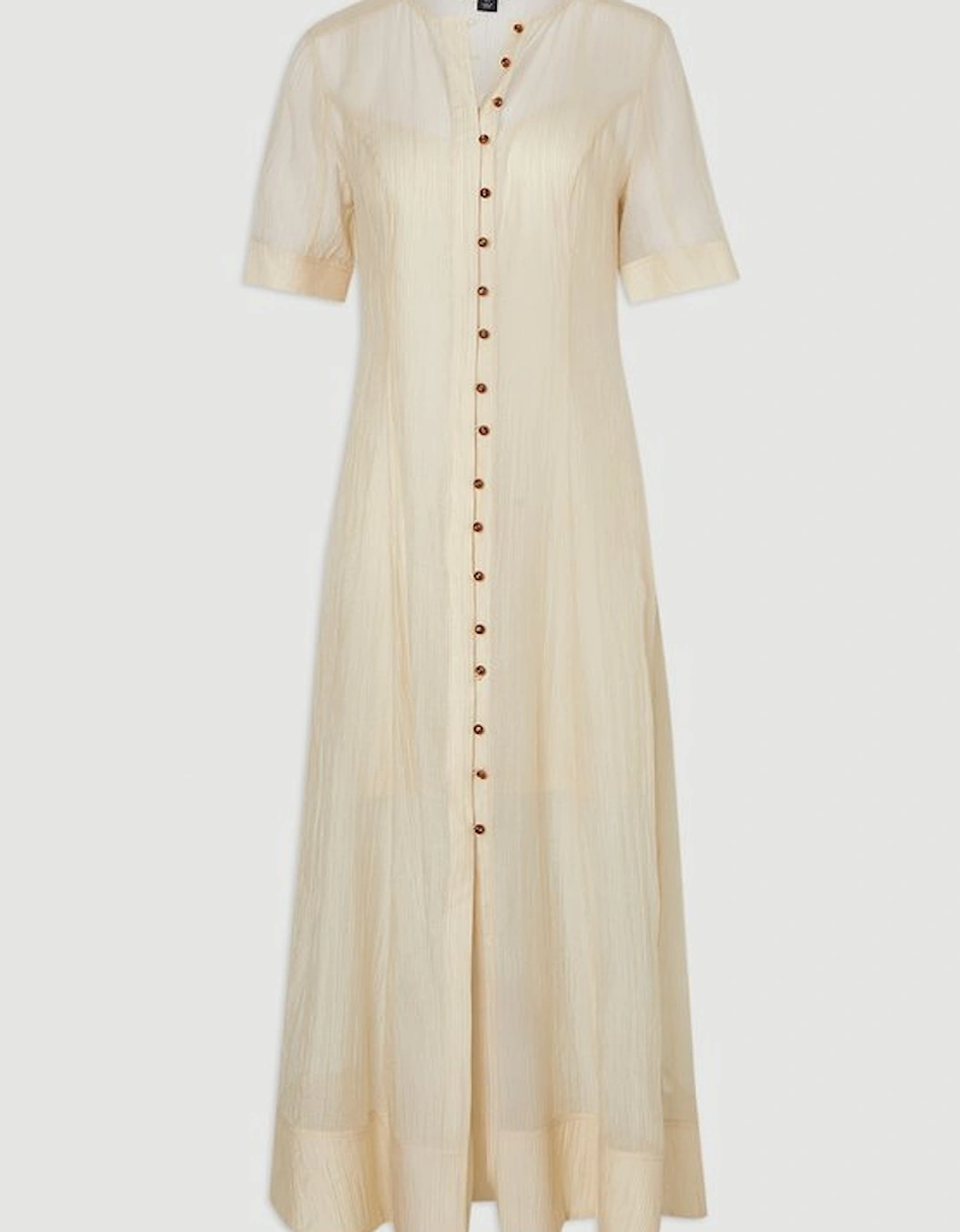 Crinkle Georgette Button Detail Woven Maxi Dress